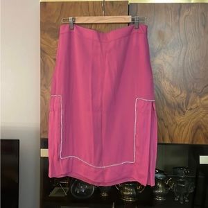 NWO  Red Valentino Pink 💕Beautiful Swarovski rhinestone Silk Skirt Size 46 Med